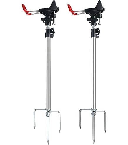 2 Stück Angelrutenhalter Edelstahl - 360° Verstellbar Mit Stabilem Stand