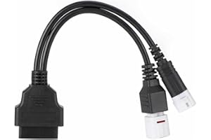 Alchiauto Adaptador OBD2 de 3 pines y 4 pines para moto 2 en 1, cable de diagnóstico OBD2 Motorrad, adaptador de motor OBD de 16 pines a 3 pines de 4 pines compatible con motocicletas Yamaha Kline