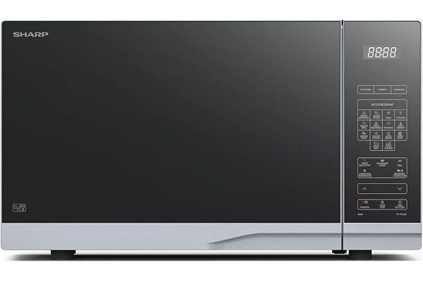Sharp YC-PC322AE-S Micro-Ondes avec Grill et Air Chaud (1000 W, 32 L, 10 Niveaux de Puissance, Fonction Eco, Décongélation, Argenté/Noir