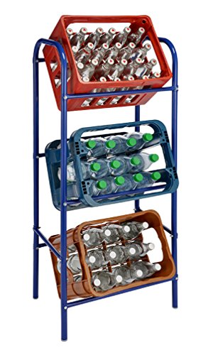 Flaschenkastenständer - Getränkeständer - Flaschenkastenregal - Kastenregal für 3 Kisten Blau