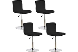 Minicloss Bar Stool - Copriscarpe elasticizzati con copertura posteriore, per sedia elasticizzata, per sedia a schienale corto, 4 pezzi, colore: nero