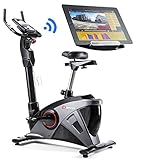 Das magnetische Bremssystem und die computergesteuerte Widerstandseinstellung- ermöglichen eine sehr präzise Widerstandsdosierung. Sehr leiser Betrieb des Gerätes, so dass sich kein Nachbar gestört fühlt. 12 Trainingsprogramme (H.R.C, WATT und USER Programm). Transportrollen. Flaschenhalter, inkl. Unterlegmatte von Hop-Sport