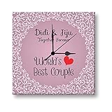 Yaya Cafe TYYC Bhaidooj Diwali Gifts For Sister - Worlds Best Couple Didi Jiju Canvas Wall Clock - 10X10 Inches
