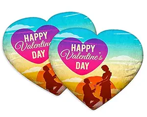 DreamVio Love Heart Shaped Velvet Cushion/Pillow/Plush for Gifting on Birthdays,Anniversaries, Valentine Day Color - Multi (Size- 15x17 inch) Pack of 2 Shape 4