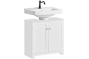‎SOBUY SoBuy BZR18-II-W Stojąca szafka pod umywalkę Szafki łazienkowa meble łazienkowe Kredens 60 x 60 x 30 cm, Biały
