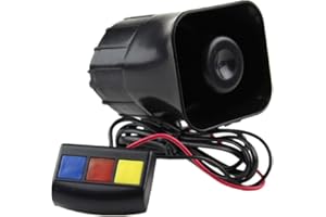 Mioke Auto Moto forte sirena Sicurezza corno 12V 30W con 3 Suoni,audio allarme di sicurezza antifurto,Polizei Notfallsignal Hupe Horn