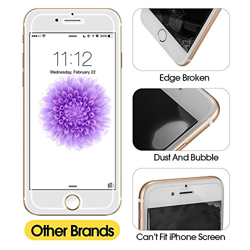 iPhone 8 7 Screen Protector, Humixx Slim 3D Curved Full Coverage Shatterproof 9H Tempered Glass Screen Protector [Anti-blue Light] [Anti Fingerprint] HD Screen Cover Film for Apple iPhone 8/7 (White)