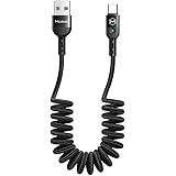 Mcdodo Spiralkabel, elastisches USB-C-Kabel, einziehbares Kabel, Type C Ladekabel QC 4.0, Ladekabel Spiralkabel, Auto-Ladekab