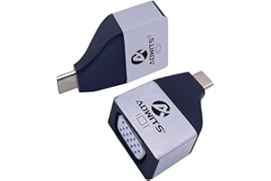 ADWITS Mini Adaptador USB C a VGA de Aluminio, Convertidor USB-C Macho a VGA Hembra de 15 Pines, Soporta proyectores de TV monitores hasta 1920 x 1200 @ 60 Hz - Gris
