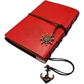 Senon Retro Vintage Pusula Baskılı &Ccedil;apa Ve D&uuml;men Kolye U&ccedil;lu Deri Kapaklı G&uuml;nl&uuml;k Not Defteri Denizci Defter &Ouml;zel Tasarım Hediy