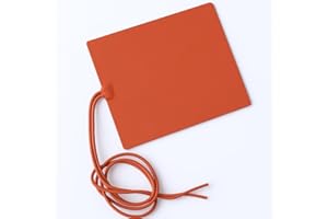 TELITUNY Tappetino Riscaldante in Silicone,12V Piastra Riscaldante,100x120mm 12W Piastra Termica per Batterie Auto, Serbatoi Carburante e Acqua Riscaldamento Rapido a Temperatura Costante (60°C Max)