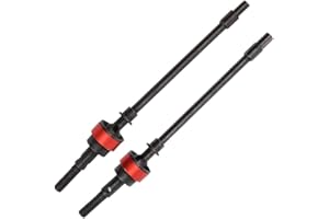 ALOMEJOR 2PCS RC Eje Delantero para Axial SCX10 1:10 Crawler Car Steel CVD Accesorio de reemplazo del Eje de transmisión Delantero(Rojo)