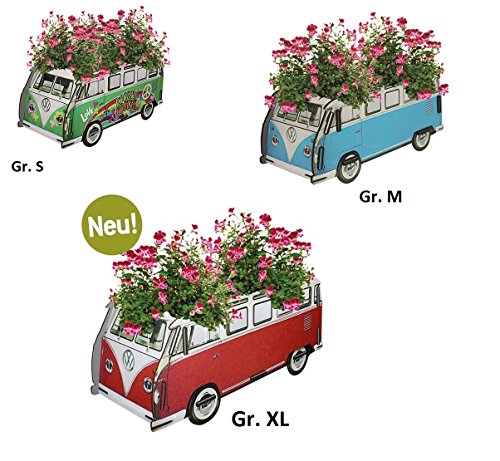 NEU Werkhaus VW Bully T1 Farbe Blau Blumenkasten VW T1 – Gr. S Maße: (H x B x T) 11 x 15,5 x 29 cm - 2