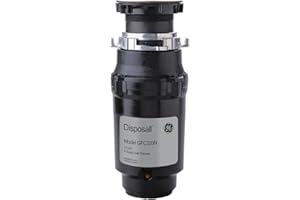 GE Kontinuierliche Müllentsorgung, 1/3 PS, gut zum Mahlen: Obstschalen, gekochte Nudeln und Müsli, einfaches Installationsset enthalten, ohne Kabel, empfohlen für 1–2 Personen, schwarz