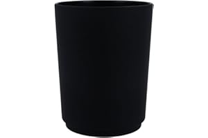 ‎PARSA BEAUTY PARSA Beauty schwarzer Zahnputzbecher Flair – Vielseitiger, bruchsicherer Kunststoffbecher für Badezimmer – Hygienisch und langlebig, leicht zu reinigen – 250 ml Fassungsvermögen – 7 x 7,3 x 9,6 cm