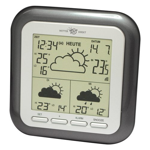 Technoline WetterDirekt Wetterstation WD 1202 mit Innen- / Außentemperaturanzeige, Wettervorhersage für 3 Tage und Wetterdaten für über 50 Regionen - 4