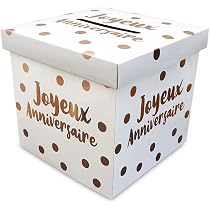 Tirelire Urne Anniversaire Dorée - 20x20x20cm - Carton Métallisé - Décorative Pour Cadeaux