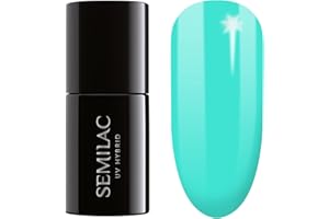 SEMILAC Neon Turquoise Blue Gel Nail Polish. 100% Odourless, Long Lasting & Easy To Apply. UV/LED Gel Nail Varnish For Manicure & Pedicure At Home Or Salon 7ml 427 Jungle of Joy