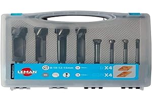 LEMAN Coffret 4 Mèches à Bouchonner et 4 Mèches à Façonner à Fond Plat