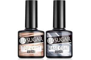 UR SUGAR 15ML Base e Top Coat Semipermanente Smalto Unghie in Gel Smalti Semipermanenti Top Coat Base Gel Coat Semipermanente Grande Capacità Kit