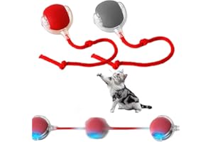 ANYINGKAI 2 PezziGiocattolo Interattivo per Gatti con luce LED,Giocattolo Elettrico per Gatti Ricaricabili,Giocattolo per Gatti Elettrico,Palla Elettrica per Gatti,Smart Cat Toy Ball per Gatti da Interno