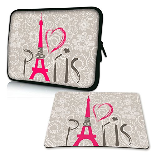 PEDEA Design Schutzhülle Notebook Tasche bis 17,3 Zoll (43,9cm) mit Design Mauspad, Paris 2