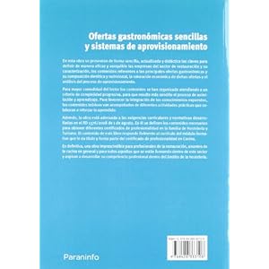Ofertas gastronómicas sencillas y sistemas de aprovisionamiento (Cp - Certificado Profesionalidad)