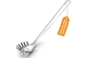 ReaNea Nudellöffel, Spaghettilöffel, Nudelkelle Edelstahl Nudelzange und Spaghettizange, spülmaschinengeeignet