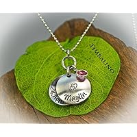 Namenskette *Lieblingskette* Edelstahl, Geburtsstein