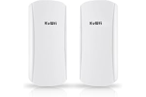 KuWFi Accesso Point Esterno,1-2KM Distanza, velocità WiFi fino a 450Mbps, Ponte Radio Wireless Dual Band 5.8GHz per Router Starlink/Telecamera, connessione PTP/PTMP Antenna WiFi Esterno