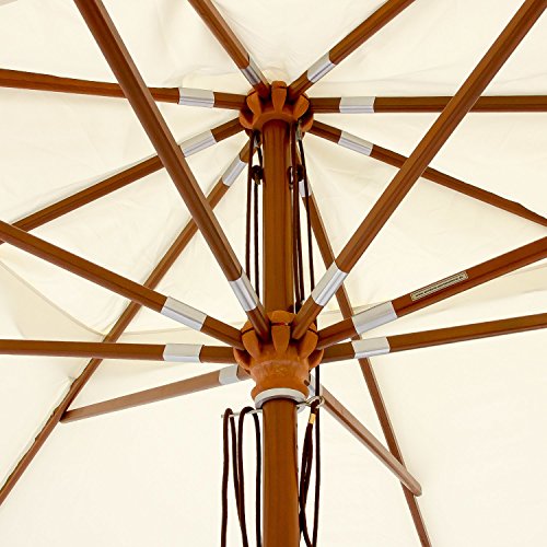 anndora® Sonnenschirm Gartenschirm 3 x 4 m eckig wasserabweisend – mit Winddach Dark Natural - 5