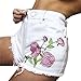 Produktbild EARS - Frauen Applique Hole Shorts Ripped Jeans Denim Shorts (M, Weiß)