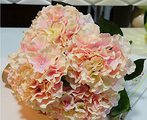 NO:1 künstliche Hortensie Seide Blume Blumenstrauß Dekoration 5 Blumen Rosa