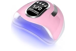 FAOKZE Lampada LED Unghie UV 220W, lampada uv unghie Automatico Sensore,4 Timer Preimpostati (10s,30s,60s,120s) per Tutto Smalto Gel Manicure/Pedicure.(Pink)