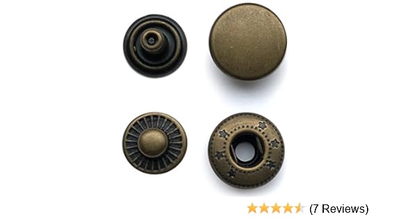 10 Sets Of 12 5mm Snaps In Antique Brass Colour Snap Fasteners