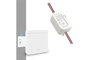 TEDELIGO Kit interrupteur sans fil, émetteur radio RF 433MHz interrupteur mural récepteur sans fil AC 220V 230V 240V jusqu'à 100mètres télécommande pour lumières (1 interrupteur 1 récepteur)