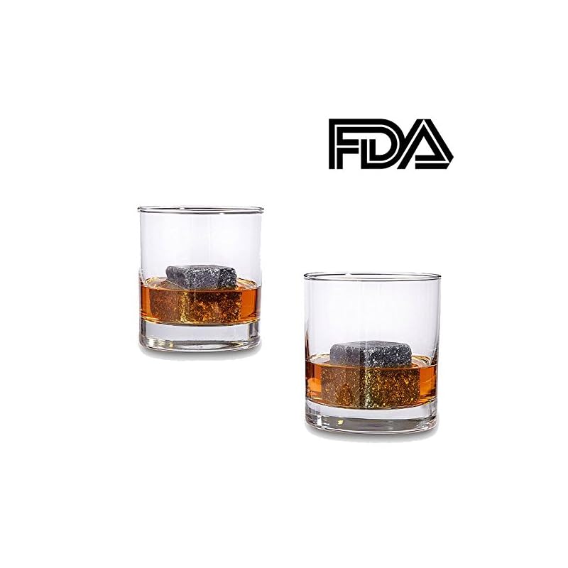 Malvk Whisky Steine Geschenkset 8er Set Khlwrfel Aus Natrlichem Speckstein Mit Zange Und Stoffbeutel Wiederverwendbare Eiswrfel Whiskey Khlsteine Zubehr Ice Cubes Whisky Geschenke