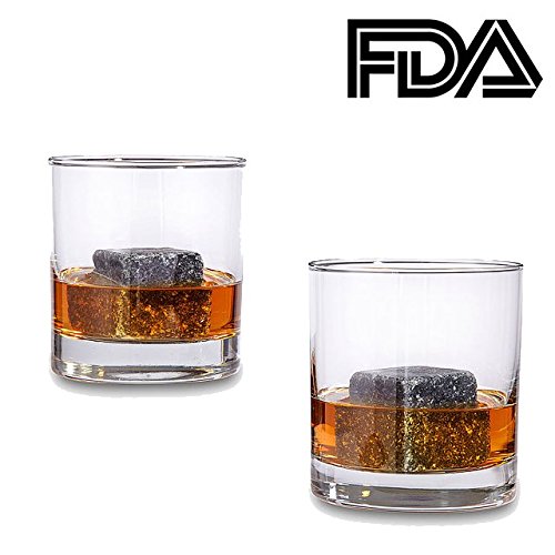 Malvk Whisky Steine Geschenkset 8er Set Khlwrfel Aus Natrlichem Speckstein Mit Zange Und Stoffbeutel Wiederverwendbare Eiswrfel Whiskey Khlsteine Zubehr Ice Cubes Whisky Geschenke