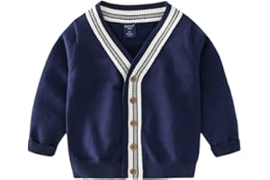 URMAGIC Boys Winter Cardigans Kids Solid Color Long Sleeve Button Closure Knitwear Coats Tops Clothes for 2-7 Years