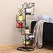 Produktbild LILSN- Amerikanischer Massivholz Eisen Retro Vintage Floor - Style Multi - Storey Balkon Wohnzimmer Multi - Meat Ladder Rotating Flower Pot Rack ( größe : 35*17*100 cm )