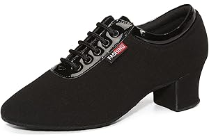 RUYBOZRY Scarpe da Ballo Latino con Lacci da Donna Pratica Scarpe da Allenamento per Balli da Tango da Ballo con Tacco Basso,Modello LPWMMD