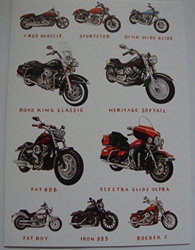 Classic Harley Davisons Greetings Card Vrod Muscle DNYA Wide Glide Rocker C Fat Boy Iron 883