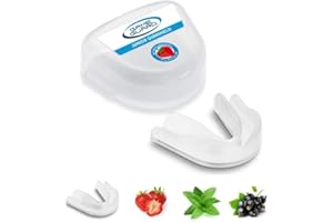 ‎GAME GUARD GAME GUARD – Hockey-Mundschutz für Kinder im Alter von 8, 9, 10, 11, 12, 13 Jahren. Mundschutz für Boxen, Rugby, Fußball, Kickboxen, Karate, Taekwondo [Transparenter Erdbeergeschmack – 1 Stück]