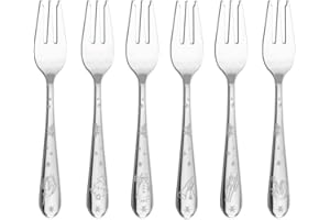 Villeroy & Boch - Toy’s Delight set di forchettine da dolce 6 pezzi argento, lavabile in lavastoviglie, posate in platino, set posate per 6 persone, forchette dessert, forchette piccole, acciaio inox
