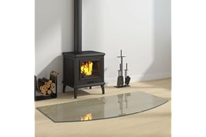 TOSHILIAN Plaque en Verre pour Cheminée, Tapis de Cheminée Plaque de Protection Anti Feu Plaque de Verre pour cheminée 120x60 cm