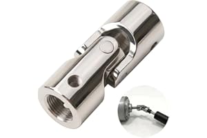 PAICREATE Junta de cardán hembra persiana rodante rótula de articulación F781E ø 12 mm M5 hembra acero niquelado compatible con manivela y salida de caja para reparación de persiana manual