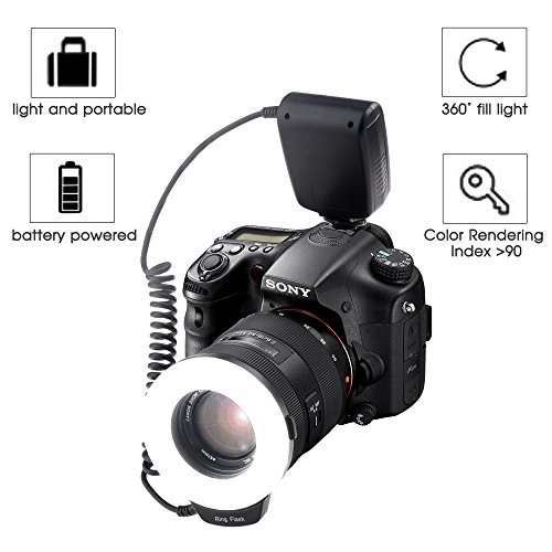 SAMTIAN RF-550E Anneau 48 LED Ultra Brillant et L g reLED Flash Annulaire avec une luminosit plus pr cise Series Macro est con u pour Appareils Photo Reflex Sony Minolta cameras avec 8 adaptateurs et reviews SAMTIAN RF-550E Anneau 48 LED Ultra Brillant et L g reLED Flash Annulaire avec une luminosit plus pr cise Series Macro est con u pour Appareils Photo Reflex Sony Minolta cameras avec 8 adaptateurs et