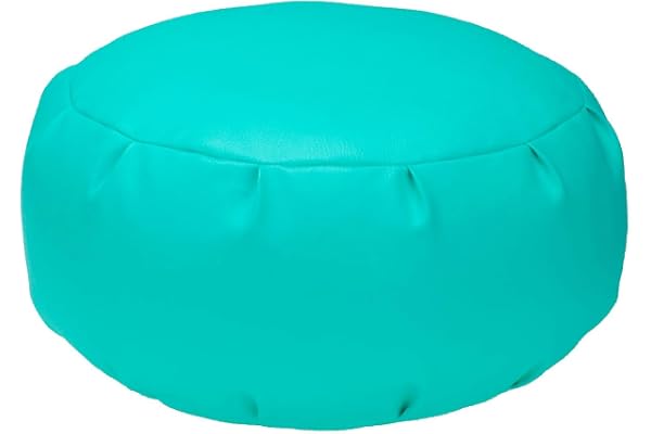 Egato Zafu sittpuff för barn och vuxna 50x20cm Rund sittdyna för meditation Baby sittpuff tillverkad av ekologiskt läder fylld med EPS-pellets