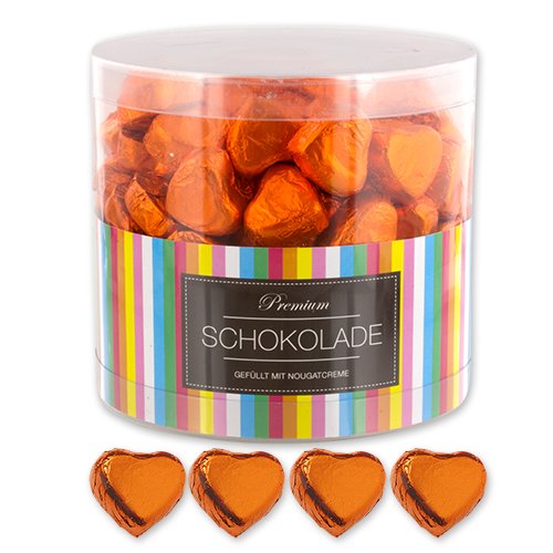 Preisvergleich Produktbild 150 orange Schokoladen Herzen Amsterdam
