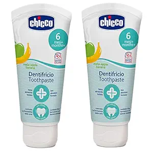 Chicco Apple-Banana Toothpaste (6 m+) 50 ml, Pack of 2